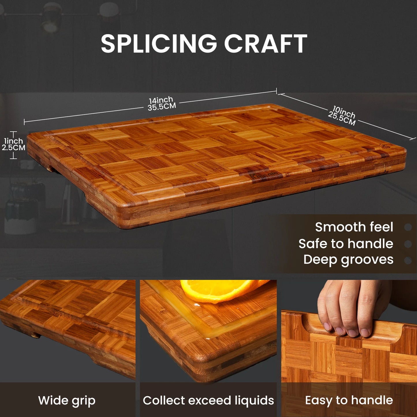Large cutting board, Stitching cutting board, kitchen board, five-layer thickening,christmas gifts, gift for family and friends