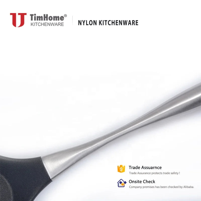 Food Grade Nylon Cookware with Stainless Steel Handle Cooking Utensils Silicone Tools