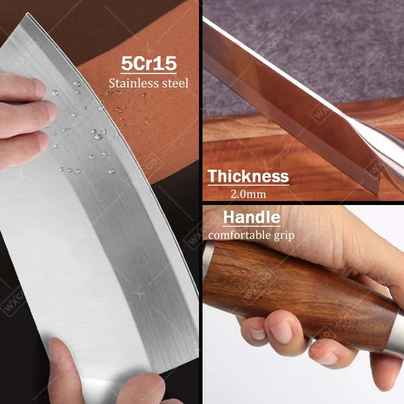 1PC 3PCS Kitchen Chef Knife Stainless Steel Meat Cleaver Sharp Slicing Knife Boning Knife Handmade Utility Knife Wood Handle