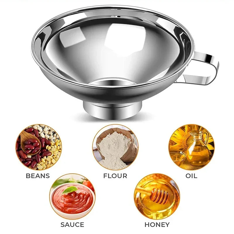 Stainless Steel Filling Funnel Wide Mouth Jar Funnel with Handle for Wide Mouth Jars and Ordinary Mouth Jar Kitchen Filling Tool