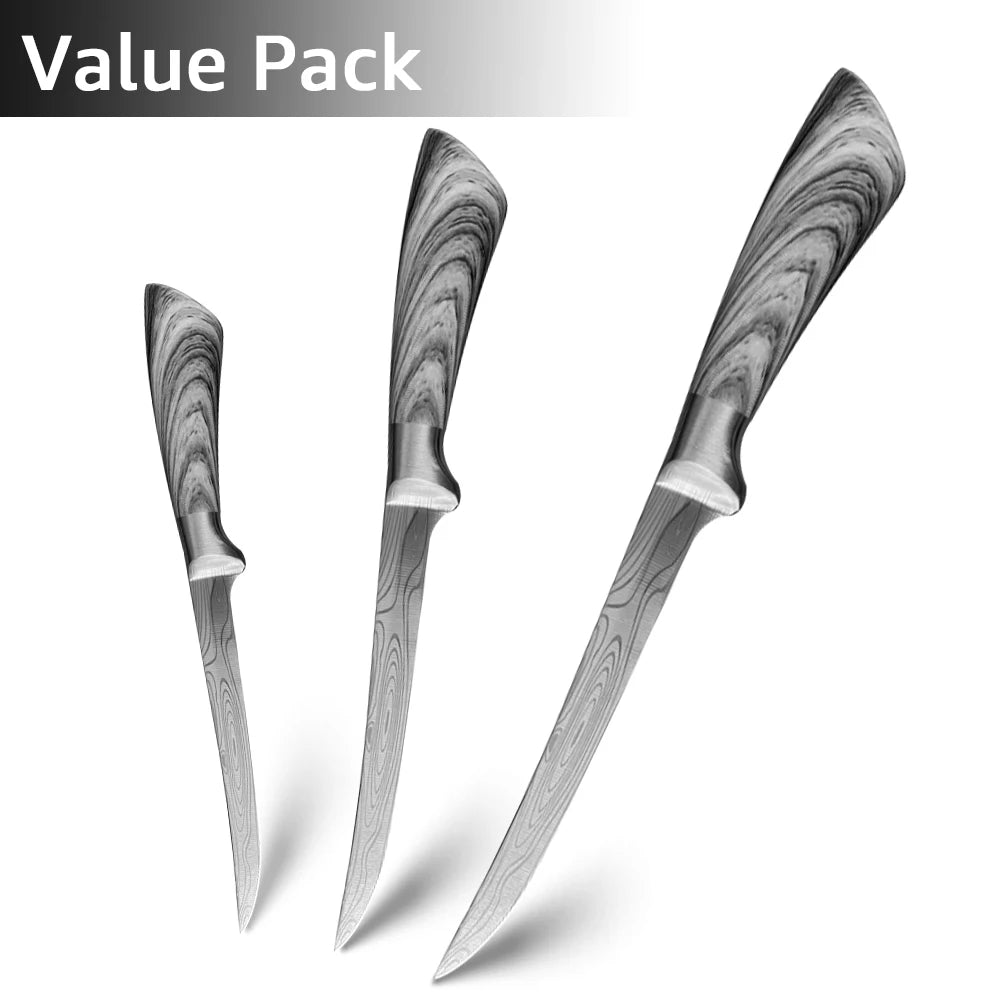 Fishing Knife Stainless Steel Boning Knife Meat Cleaver Butcher Pro Chef Kitchen Knife for Slicing Fish Fruit Vegetable Cooking