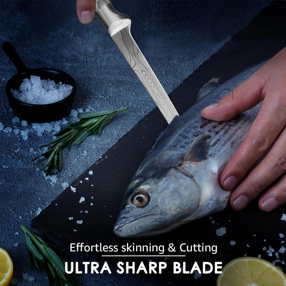 Fishing Knife Stainless Steel Boning Knife Meat Cleaver Butcher Pro Chef Kitchen Knife for Slicing Fish Fruit Vegetable Cooking