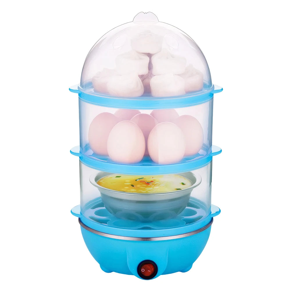 110V/220V Electric Egg Boiler Rapid Heating Mini Kitchen Poacher Auto-Off Portable Milk Steamer for Cooking Breakfast Machine