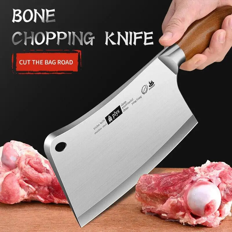 Hand Forged Kitchen Chef Knife Heavy Duty Bone Meat Butcher Cleaver, Multi-Functional knife for Home and Commercial Kitchens