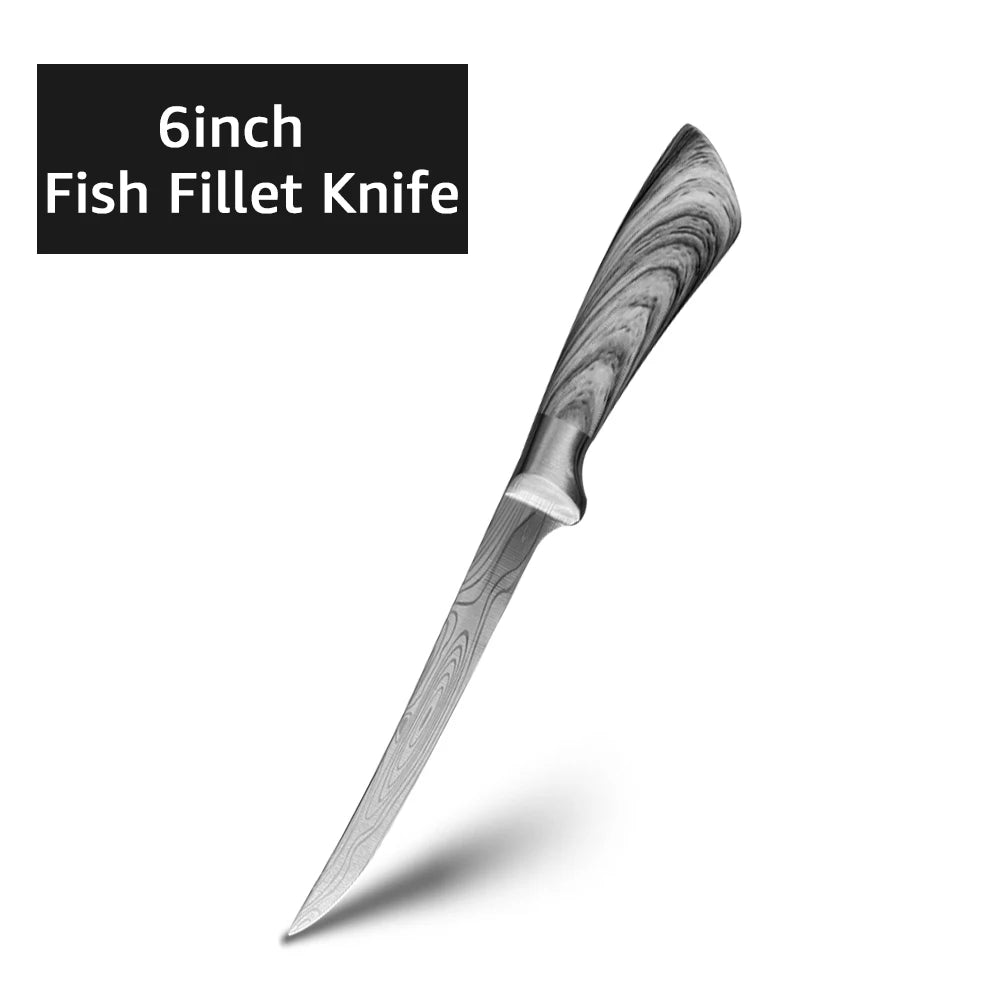 Fishing Knife Stainless Steel Boning Knife Meat Cleaver Butcher Pro Chef Kitchen Knife for Slicing Fish Fruit Vegetable Cooking