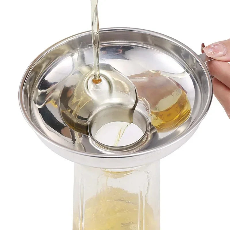 Stainless Steel Filling Funnel Wide Mouth Jar Funnel with Handle for Wide Mouth Jars and Ordinary Mouth Jar Kitchen Filling Tool