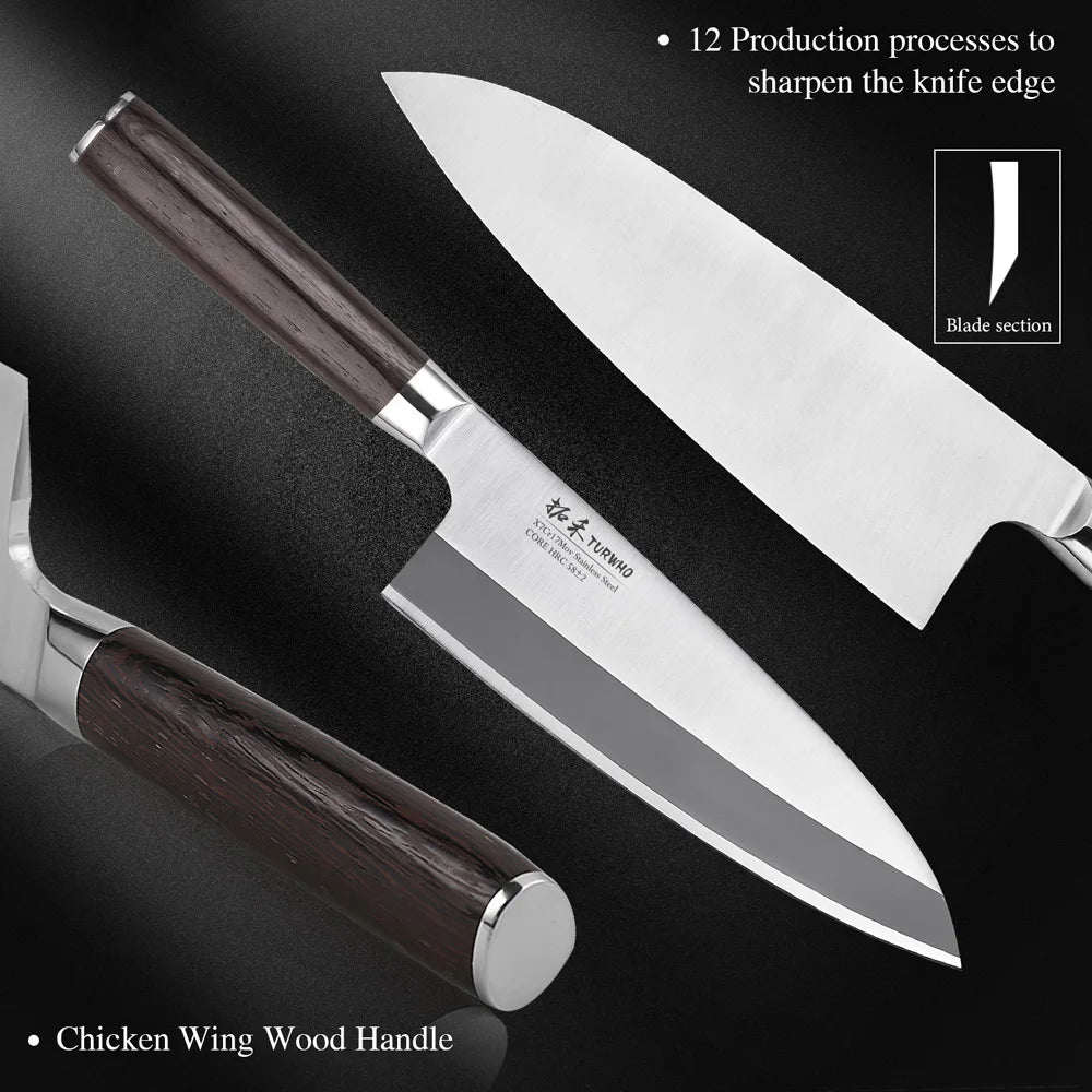 TURWHO Kitchen Knives Yanagiba Fish Head Cleaver Chef Knives Japanese Sashimi Knife Deba Salmon Sushi Filleting Kitchen Tools
