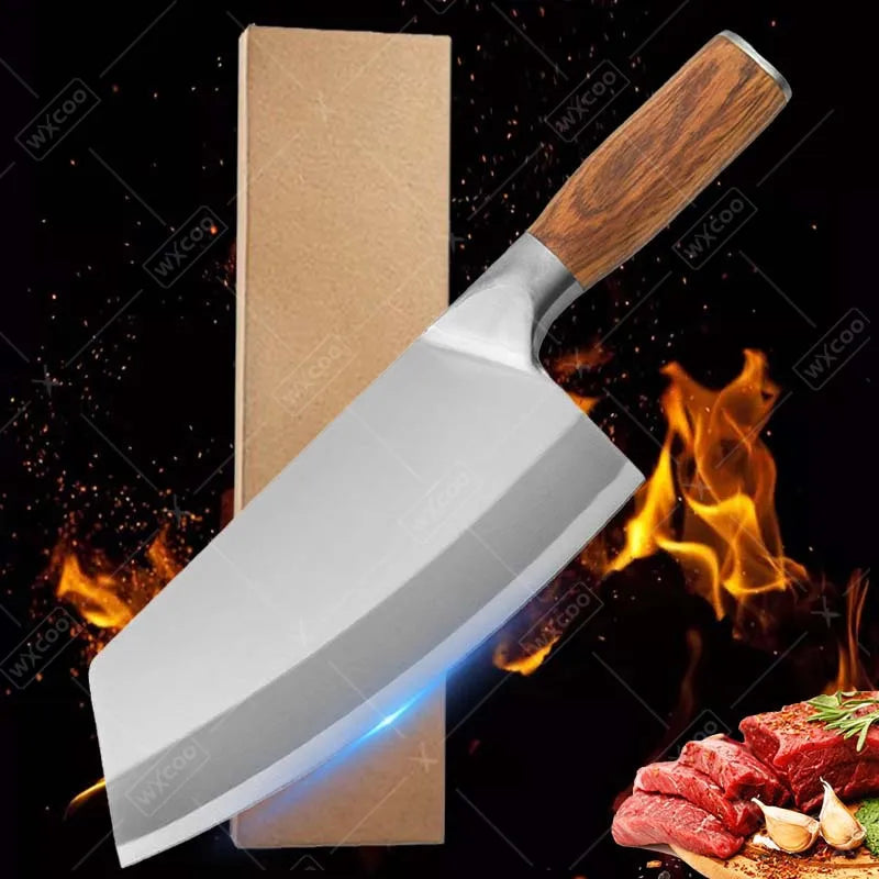 1PC 3PCS Kitchen Chef Knife Stainless Steel Meat Cleaver Sharp Slicing Knife Boning Knife Handmade Utility Knife Wood Handle