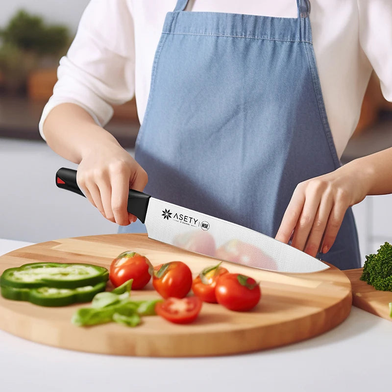 15 PCS Kitchen knife Set with Bulti-in Sharpener Block - Stainless Steel Knife Block Set - Dishwasher Safe Knives Sets