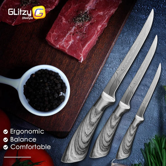 Fishing Knife Stainless Steel Boning Knife Meat Cleaver Butcher Pro Chef Kitchen Knife for Slicing Fish Fruit Vegetable Cooking
