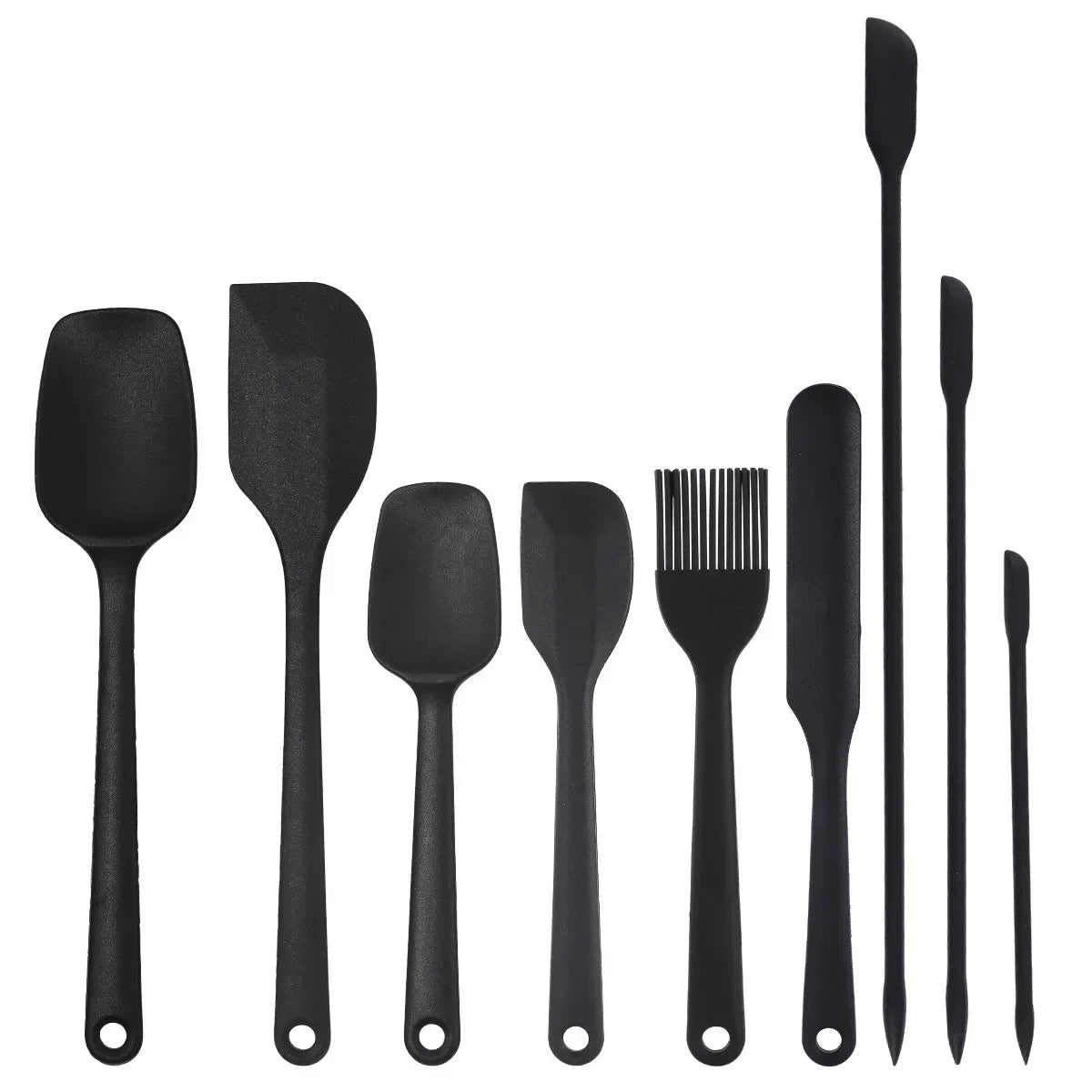 Silicone Baking Tool Set 6-piece/ 9-piece Cream Scraper Oil Brush Heat-resistant Food Grade BBQ and Kitchen Utensils
