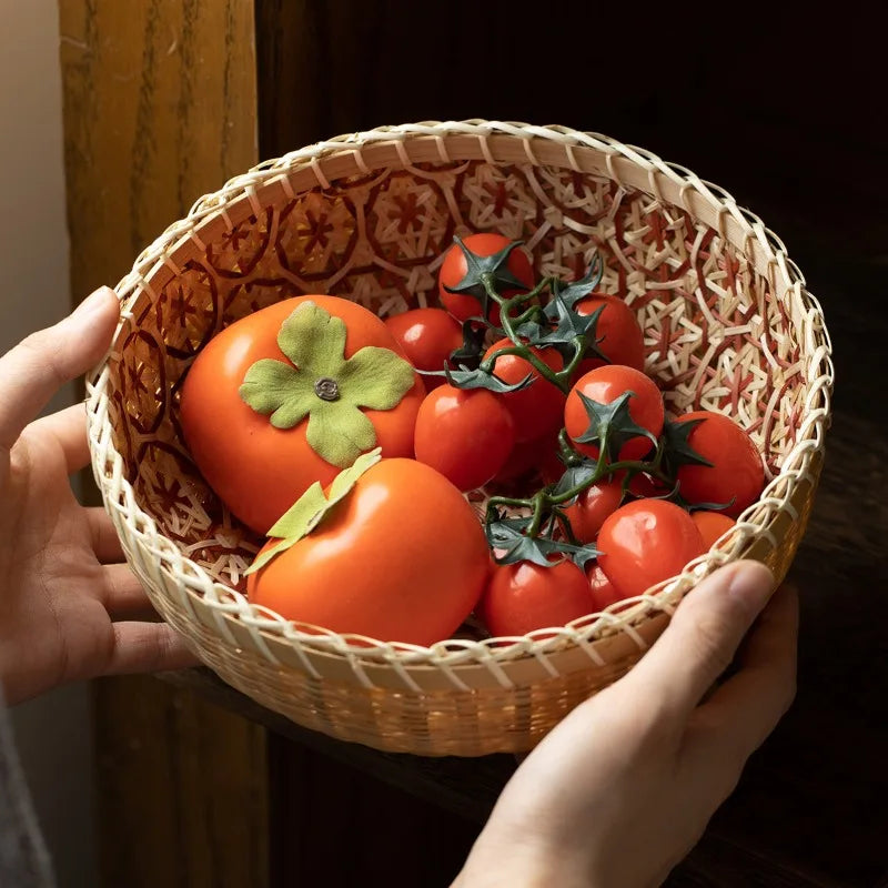 Bamboo Baskets Hand Woven Baskets Fruit Baskets Household Kitchen Storage