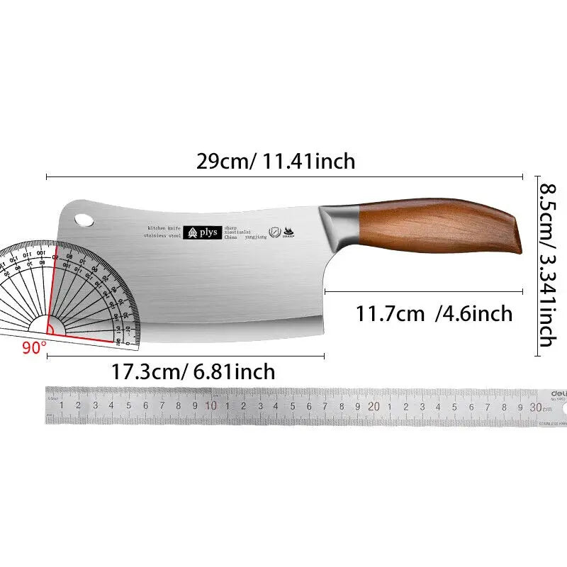 Hand Forged Kitchen Chef Knife Heavy Duty Bone Meat Butcher Cleaver, Multi-Functional knife for Home and Commercial Kitchens
