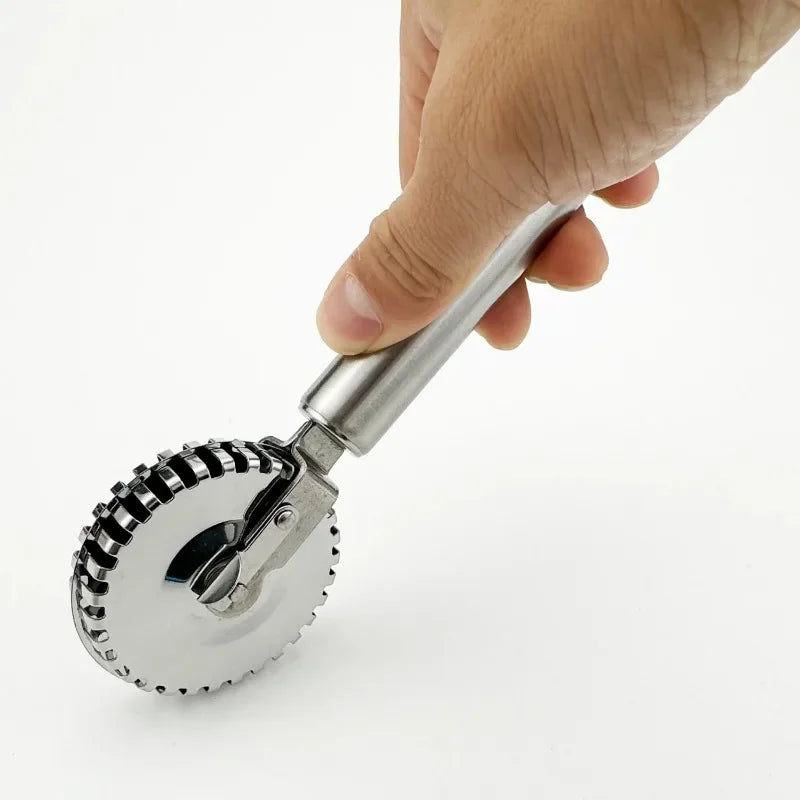 Stainless steel pastry roller edge sealing embossing knife, pie filling dumpling fancy double-sided rolling lace cutting knife
