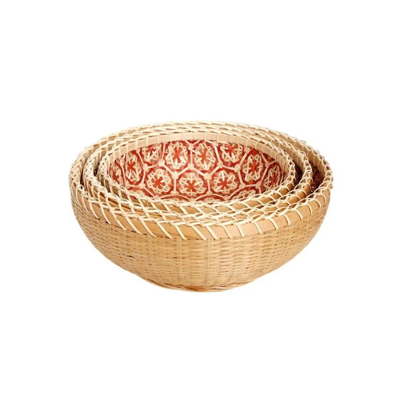 Bamboo Baskets Hand Woven Baskets Fruit Baskets Household Kitchen Storage