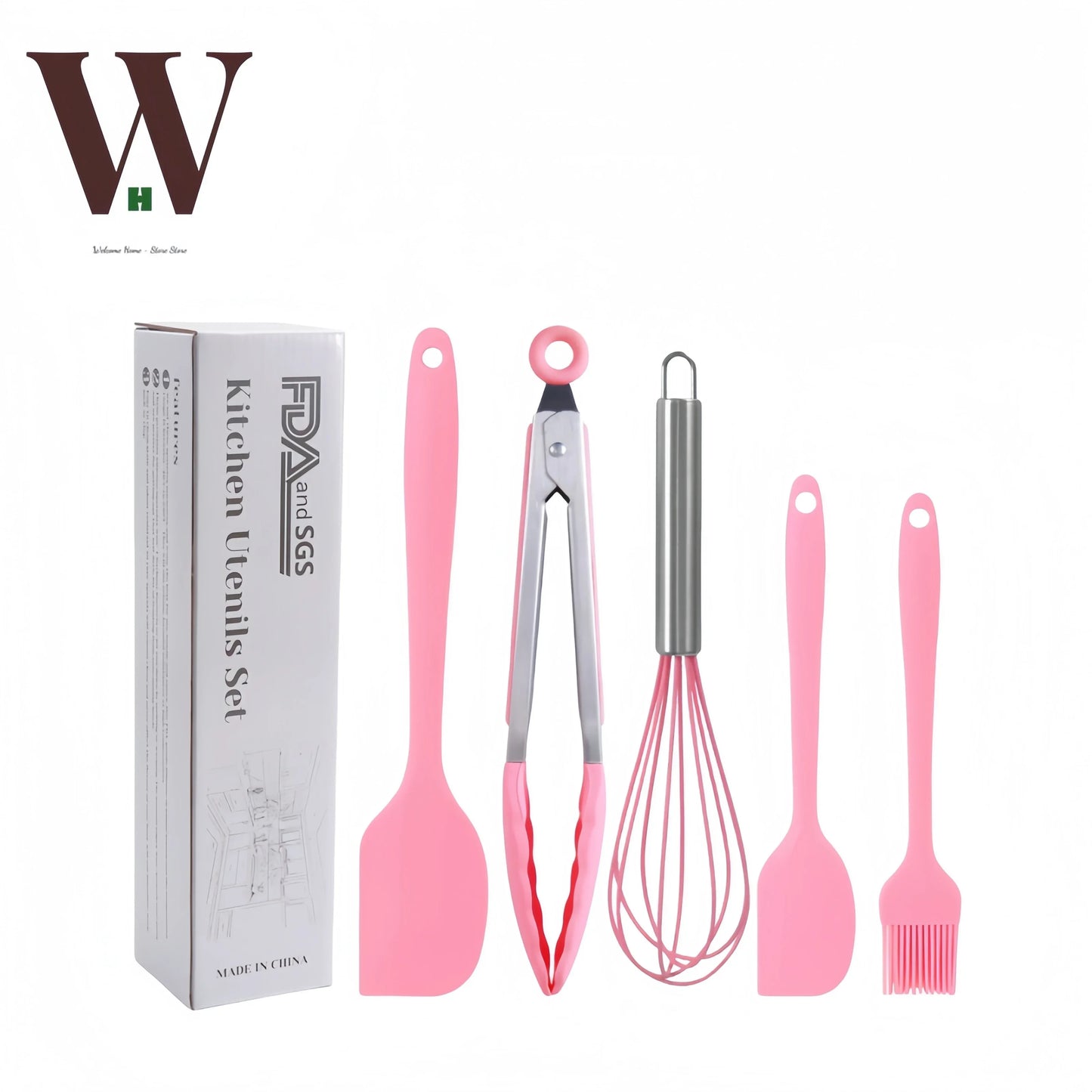Silicone scraper 5-piece set, non stick cookware, DIY baking cake tools, kitchenware set, scraper 5-piece set