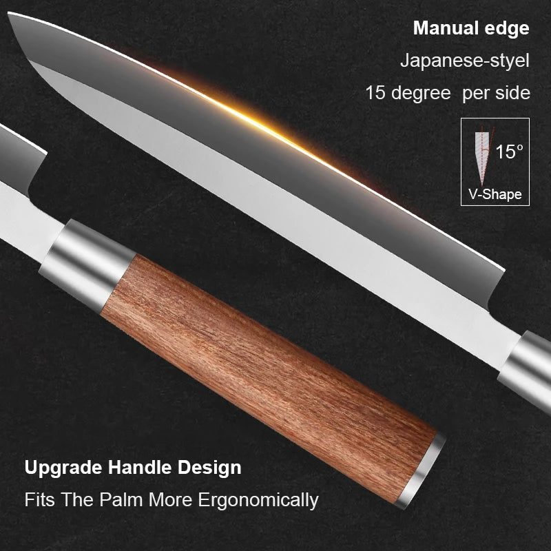 sashimi knife 8 inch  Knife Japanese X7Cr17MoV  Sushi Chef Knives Fish Fillet Slicing Salmon Knife Bubinga Wood Handle