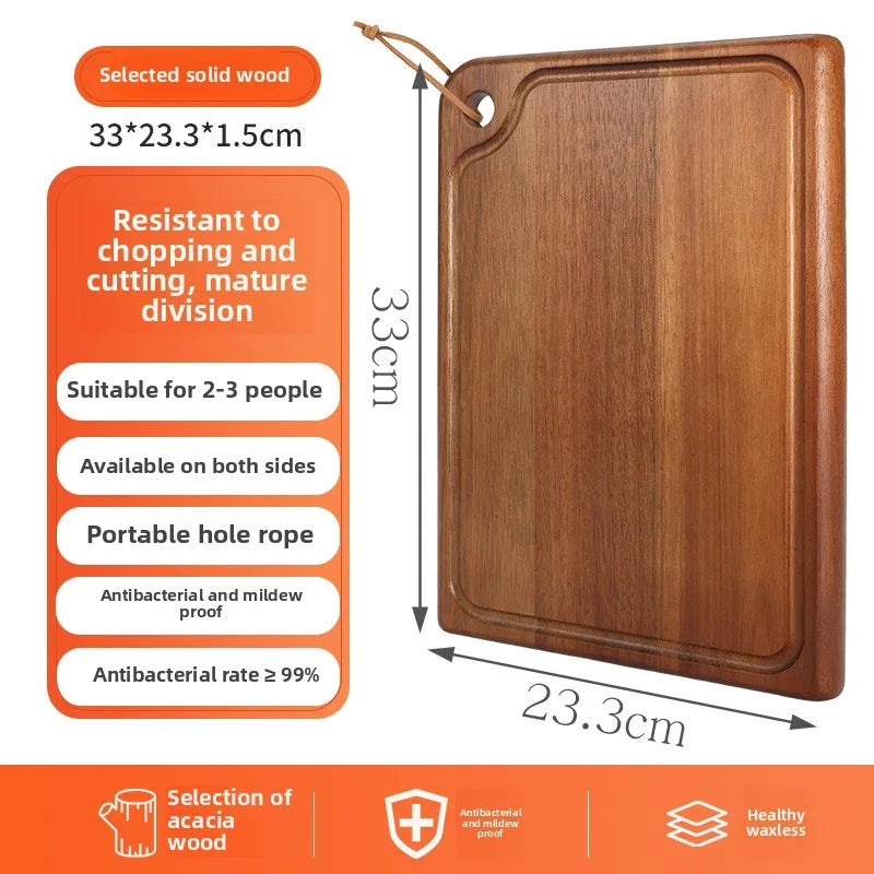 Solid wood cutting board Antibacterial and mildew-proof complementary food chopping board Kitchen household cutting board