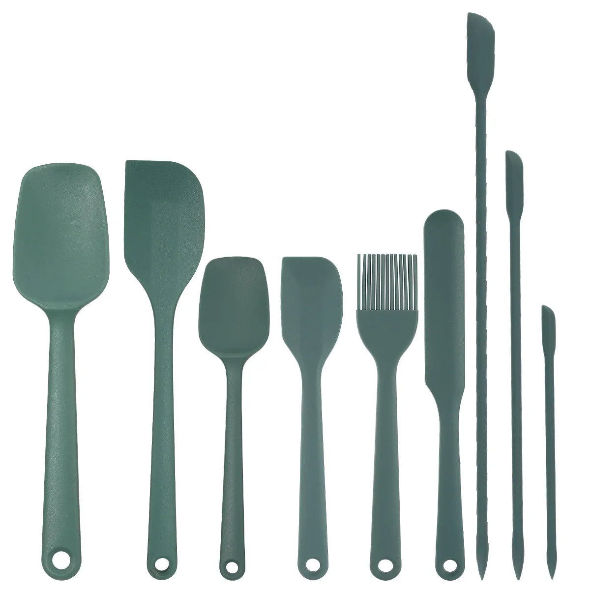 Silicone Baking Tool Set 6-piece/ 9-piece Cream Scraper Oil Brush Heat-resistant Food Grade BBQ and Kitchen Utensils
