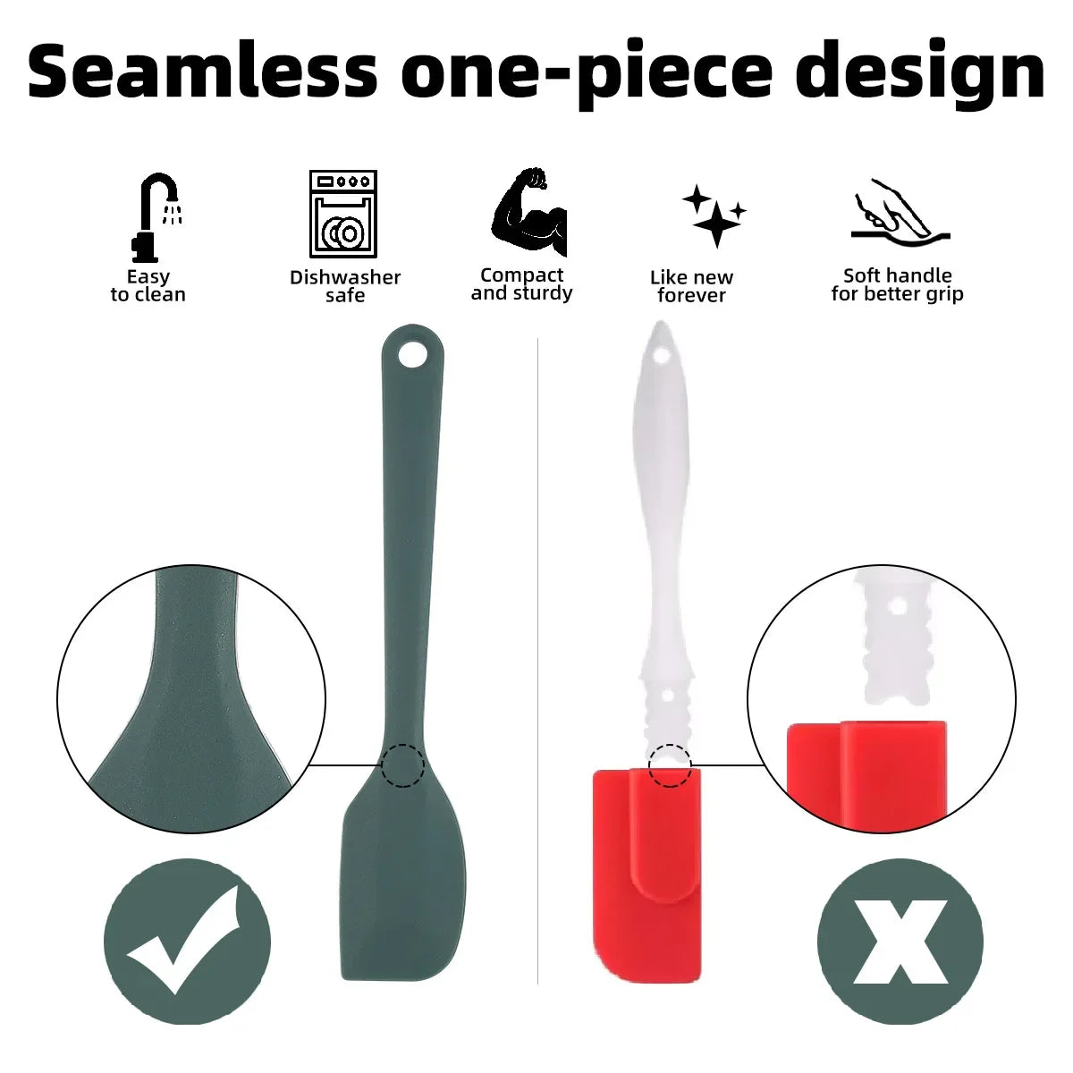 Silicone Baking Tool Set 6-piece/ 9-piece Cream Scraper Oil Brush Heat-resistant Food Grade BBQ and Kitchen Utensils