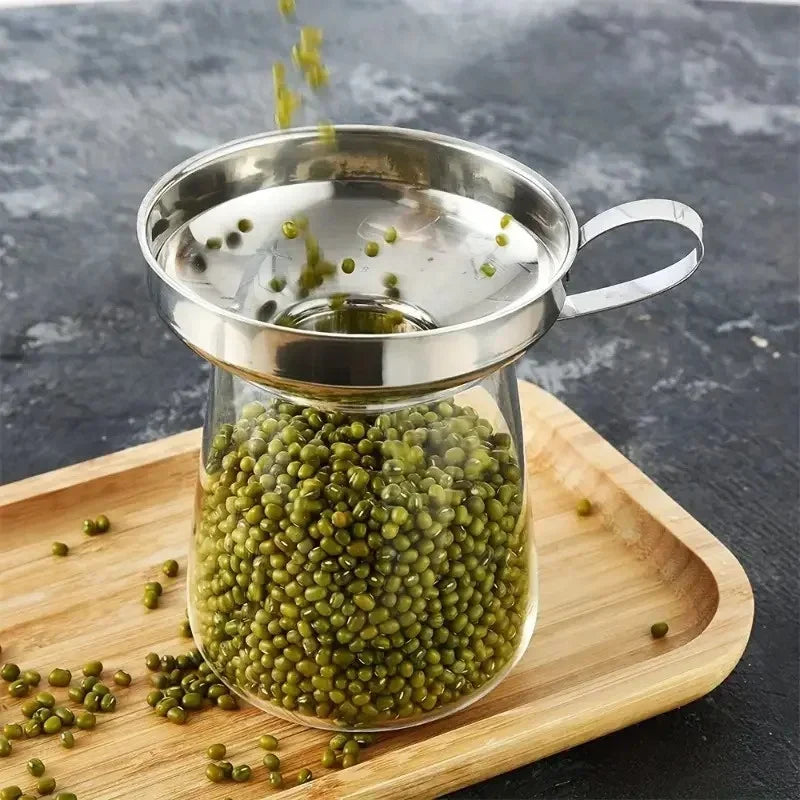 Stainless Steel Filling Funnel Wide Mouth Jar Funnel with Handle for Wide Mouth Jars and Ordinary Mouth Jar Kitchen Filling Tool