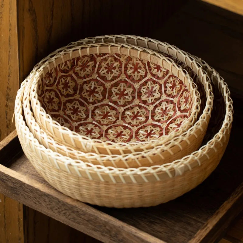 Bamboo Baskets Hand Woven Baskets Fruit Baskets Household Kitchen Storage