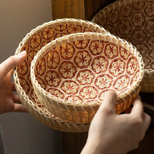 Bamboo Baskets Hand Woven Baskets Fruit Baskets Household Kitchen Storage
