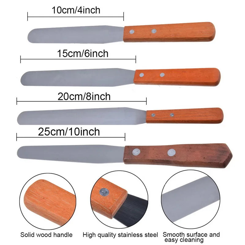 4/6/8/10 Inch Cake Spatula Butter Cream Icing Frosting Knife Smoother Stainless Steel Pastry Cake Decoration Tool Kitchen Gadget