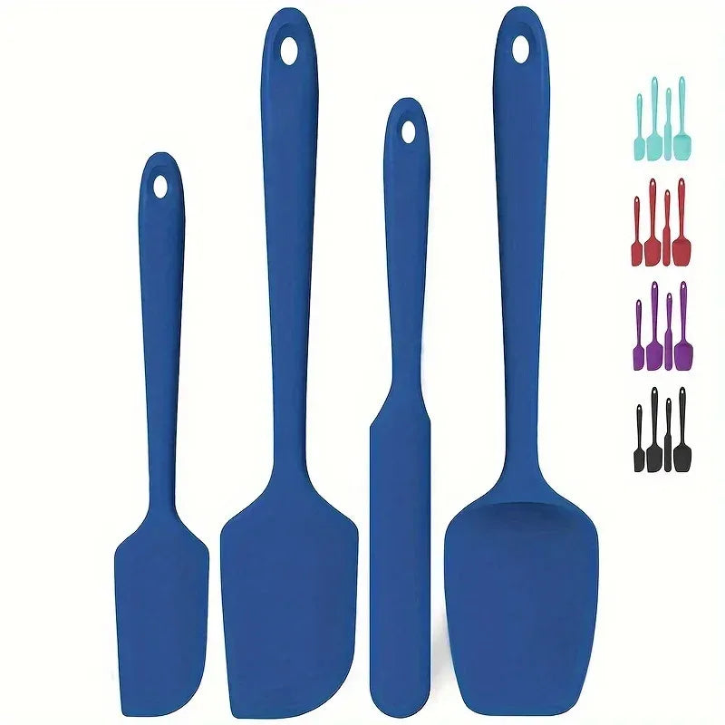 4-Piece Heat-Resistant Silicone Spatula Set - Kitchen Baking Utensils with Cream Scraper for Cooking Mixing  Safe Tools